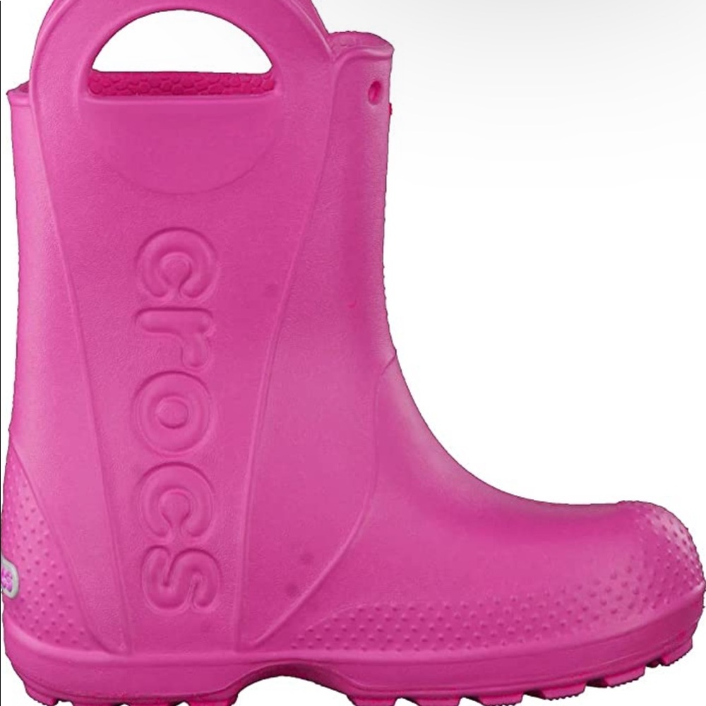 Crocs boots pink girls size junior 2 - Picture 1 of 6